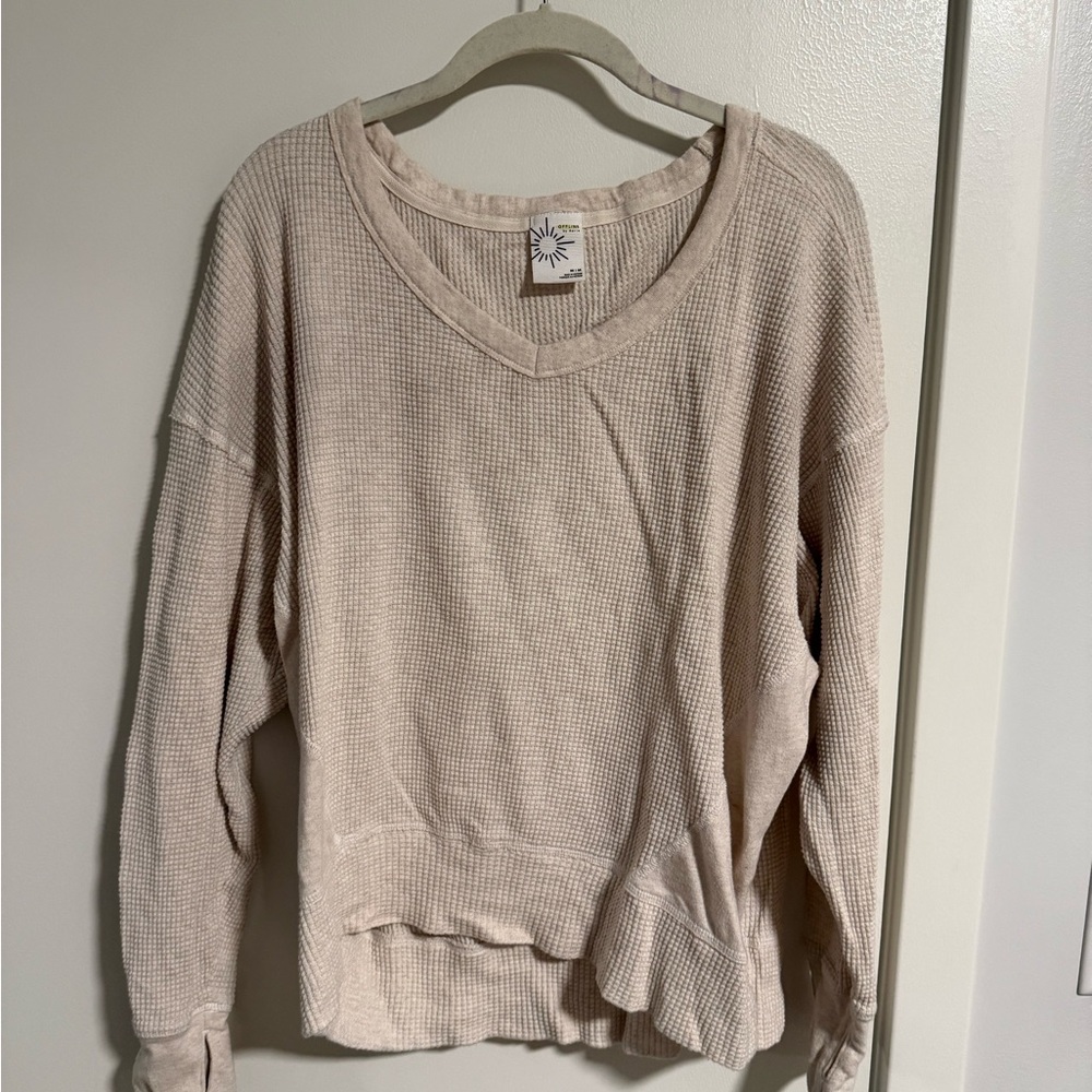 Offline cream waffle knit long sleeve